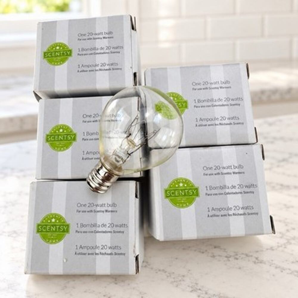 Lot of 5 Scentsy 20 Watt Replacement Bulbs for Full Size Wax Warmers New